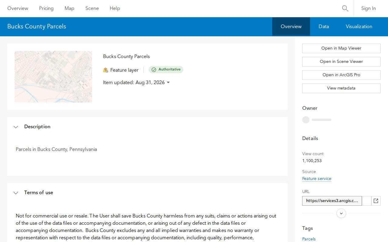 Lower Southampton Township street directory county parcel layer